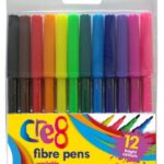 Fibre Pens, 12 Colours