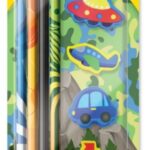 Boys Pencil & Eraser Set, 8pk