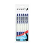 Retractable Ballpoint Pens 6pk Blue in pouch