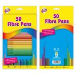 50 Fine Tip Fibre Colouring Pens